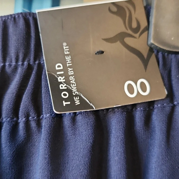 Torrid Navy Sheer Wide Leg Pants - Picture 12 of 14